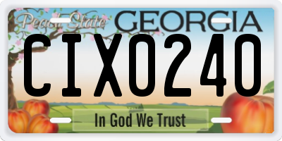 GA license plate CIX0240