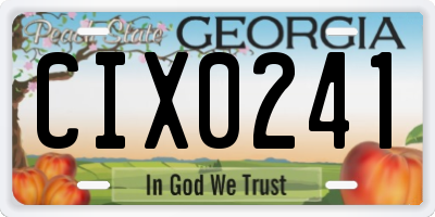 GA license plate CIX0241