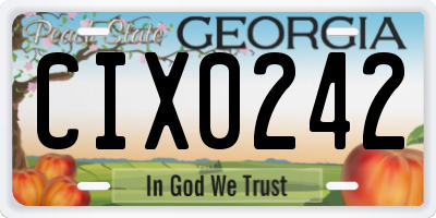 GA license plate CIX0242