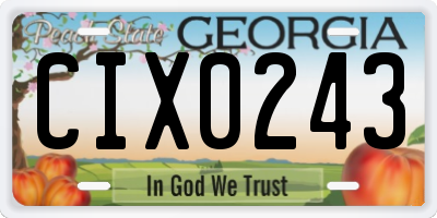 GA license plate CIX0243