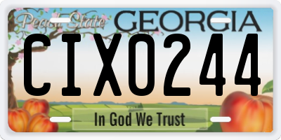 GA license plate CIX0244