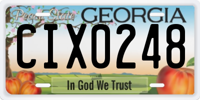 GA license plate CIX0248