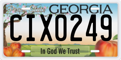 GA license plate CIX0249