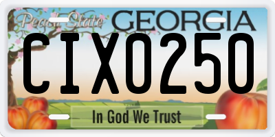 GA license plate CIX0250