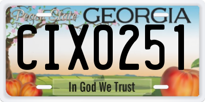 GA license plate CIX0251