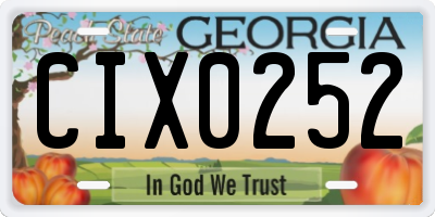 GA license plate CIX0252