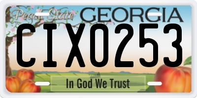 GA license plate CIX0253