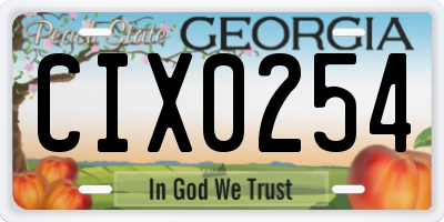 GA license plate CIX0254