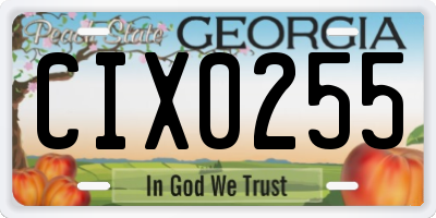 GA license plate CIX0255