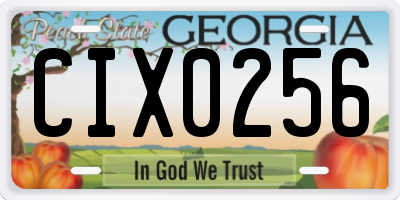 GA license plate CIX0256