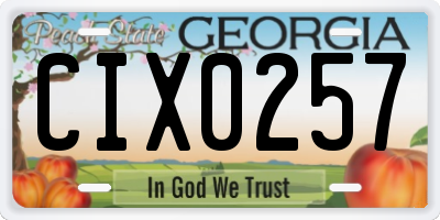GA license plate CIX0257