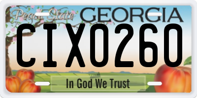 GA license plate CIX0260