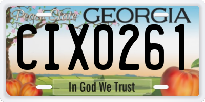 GA license plate CIX0261