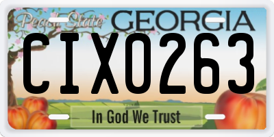 GA license plate CIX0263