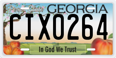 GA license plate CIX0264