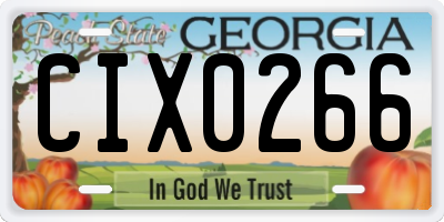 GA license plate CIX0266