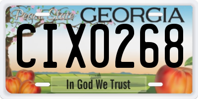 GA license plate CIX0268