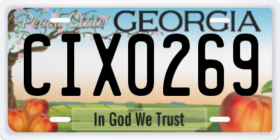 GA license plate CIX0269