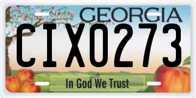 GA license plate CIX0273