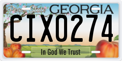 GA license plate CIX0274