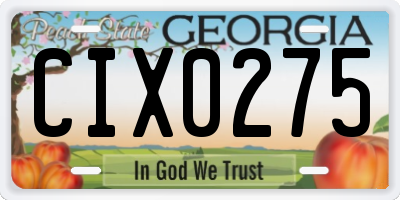 GA license plate CIX0275