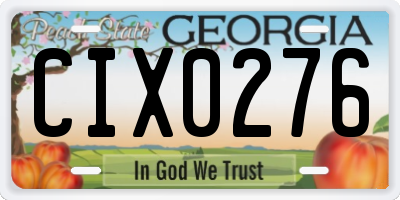 GA license plate CIX0276