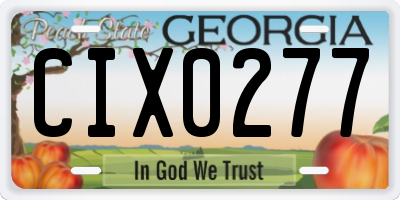 GA license plate CIX0277