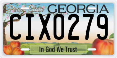 GA license plate CIX0279