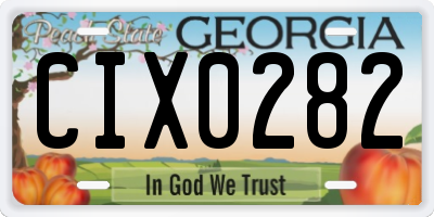 GA license plate CIX0282