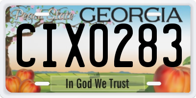 GA license plate CIX0283