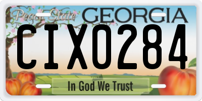 GA license plate CIX0284