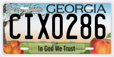 GA license plate CIX0286