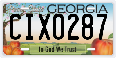 GA license plate CIX0287