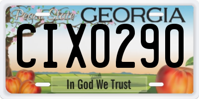 GA license plate CIX0290