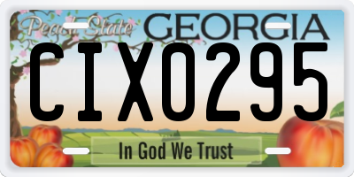 GA license plate CIX0295