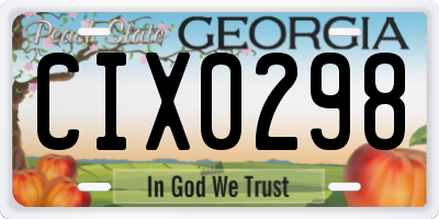 GA license plate CIX0298