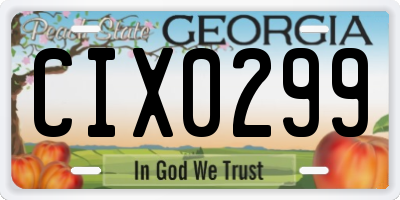 GA license plate CIX0299