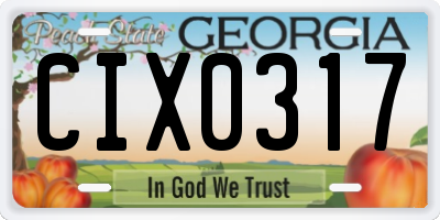 GA license plate CIX0317