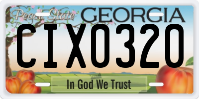 GA license plate CIX0320