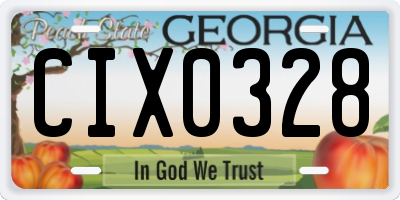 GA license plate CIX0328