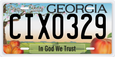 GA license plate CIX0329