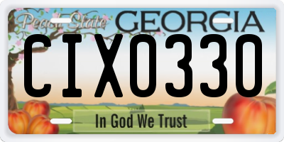 GA license plate CIX0330