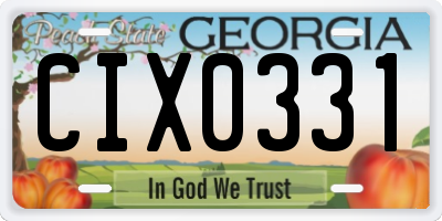 GA license plate CIX0331