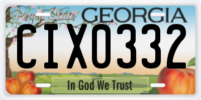 GA license plate CIX0332