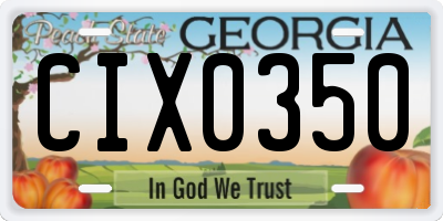 GA license plate CIX0350