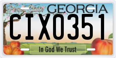 GA license plate CIX0351