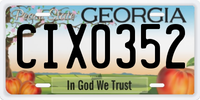 GA license plate CIX0352