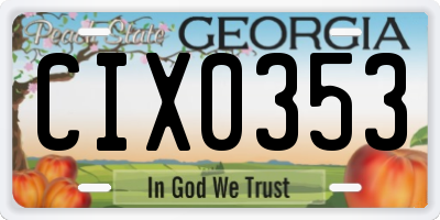 GA license plate CIX0353