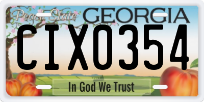 GA license plate CIX0354