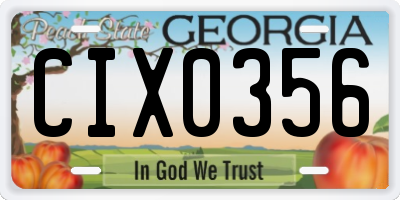 GA license plate CIX0356